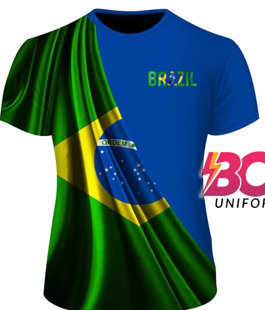 Camiseta Brasil verde e azul