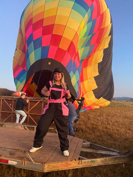Macacão Recreador Unissex - Preto/rosa