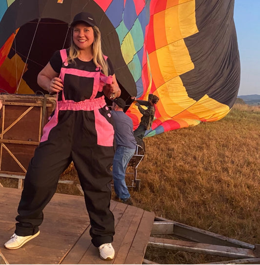 Macacão Recreador Unissex - Preto/rosa