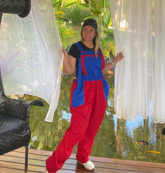 Macacão Recreador Unissex - Vermelho/azul