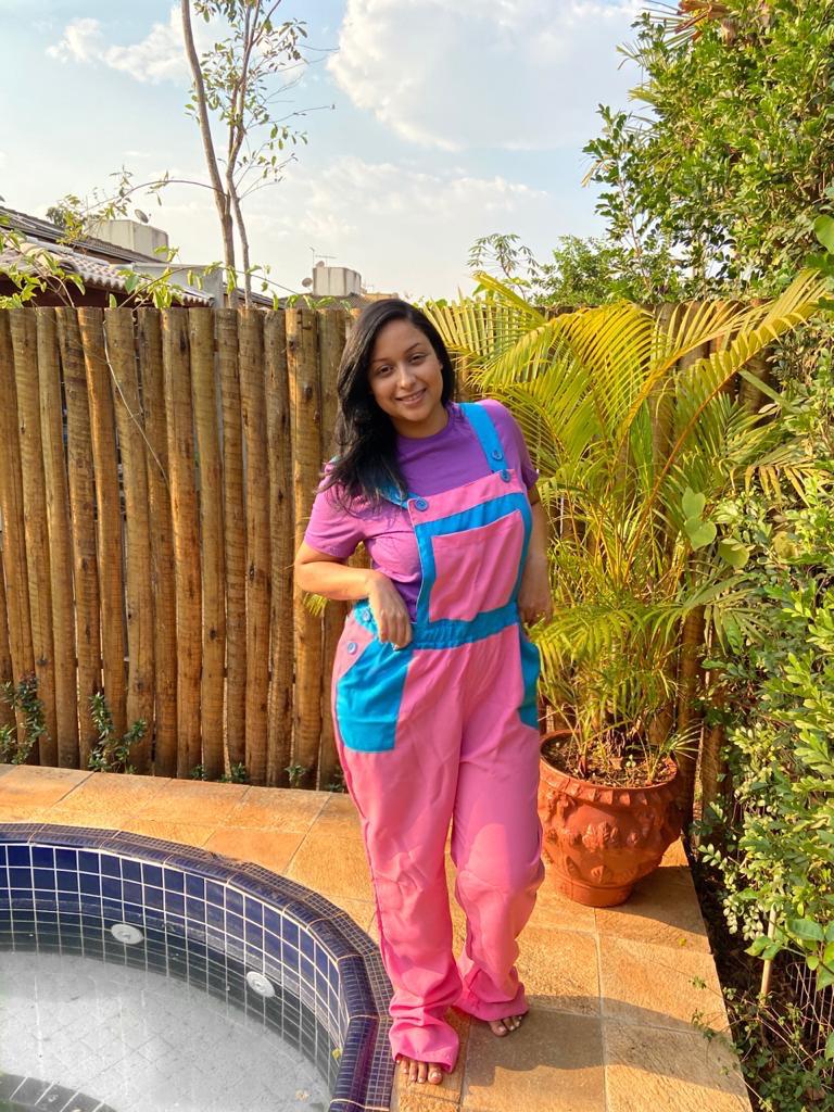 Macacão Recreador Unissex - Rosa Claro/azul