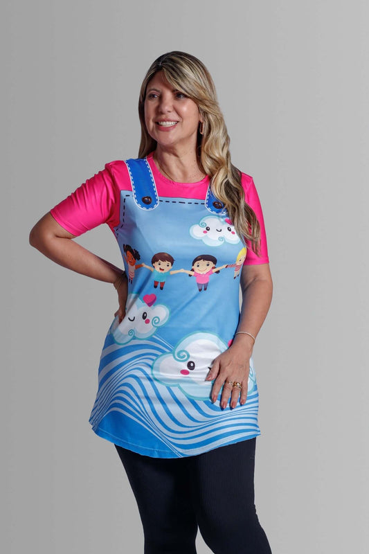 Bata Uniforme - Chuva de Benção - Azul