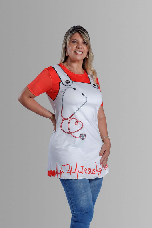 Bata Uniforme - Jesus Médico dos Médicos - Branco