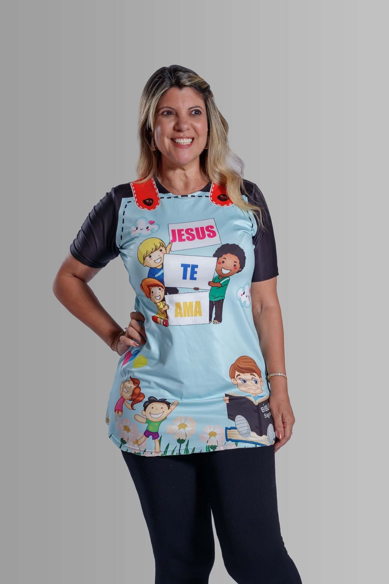 Bata Uniforme - Jesus Te Ama - Azul