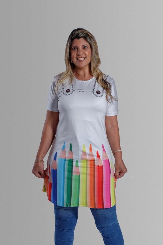 Bata Uniforme - Lápis - Colorido