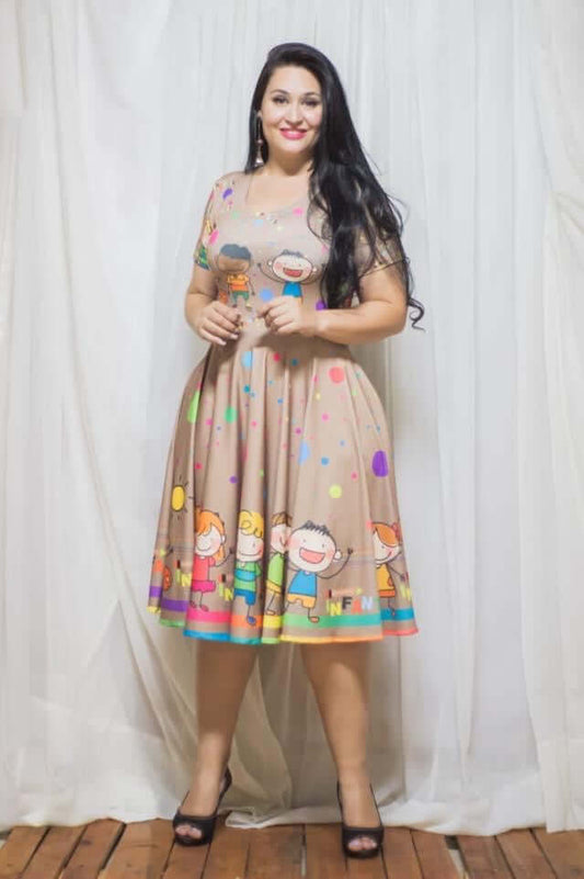 Vestido Uniforme - Bonequinho - Bege