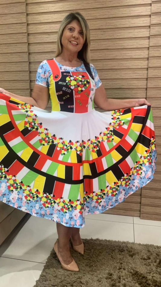 Vestido Uniforme - Coração da Salvação - Colorido