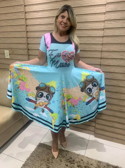 Vestido Uniforme - Eu Amo Missões - Colorido