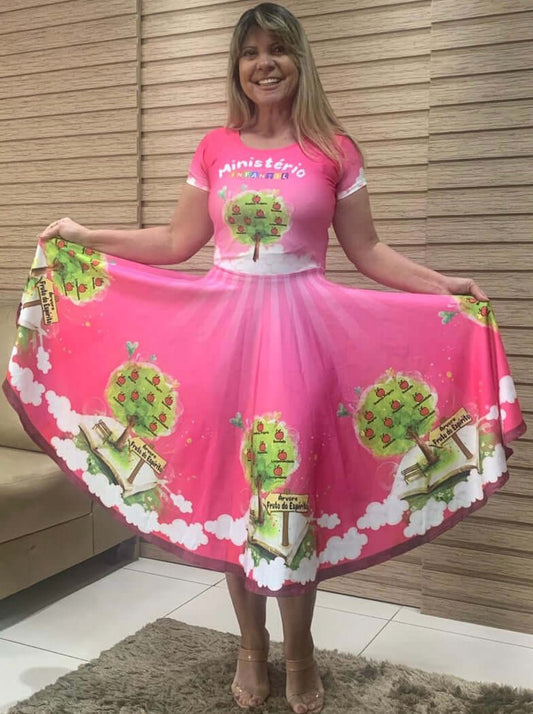 Vestido Uniforme - Fruto do Espírito - Rosa