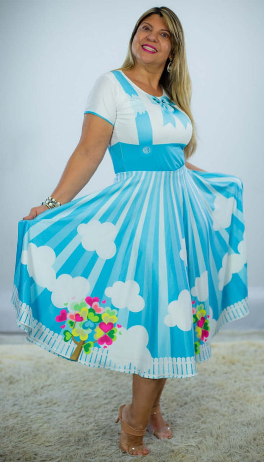 Vestido Uniforme - Gravatinha - Azul