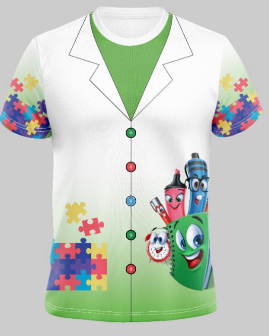 Camiseta educadora estampa jalequinho