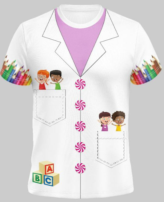 Camiseta educadora estampa jalequinho