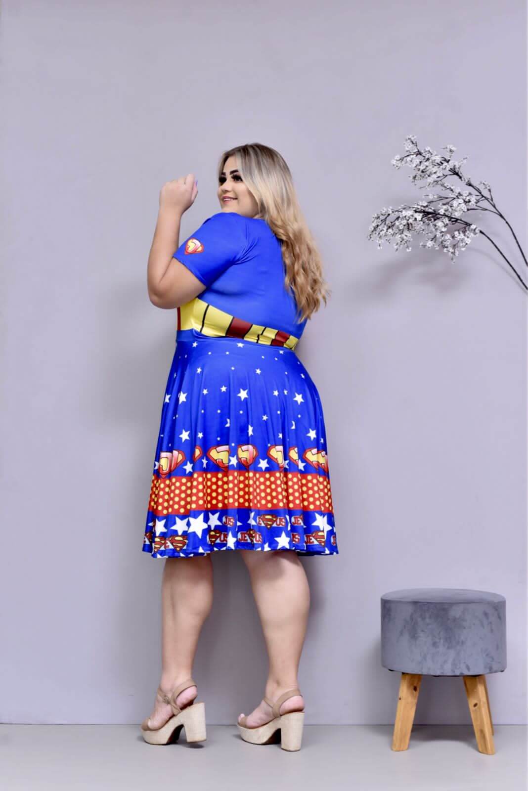 Vestido Uniforme - Jesus Meu Super Herói - Azul