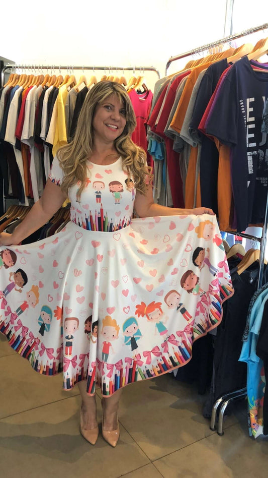 Vestido Uniforme - Lápis - Branco