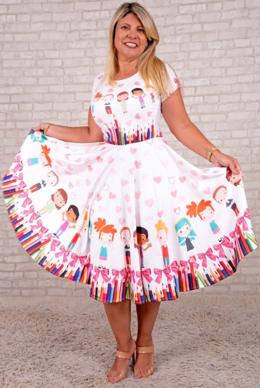 Vestido Uniforme - Lápis - Branco