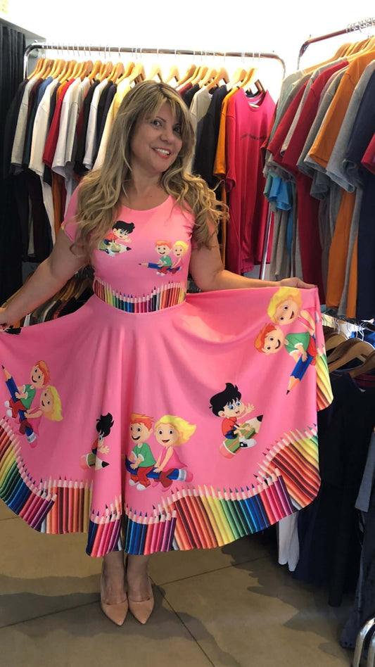 Vestido Uniforme - Lápis - Rosa