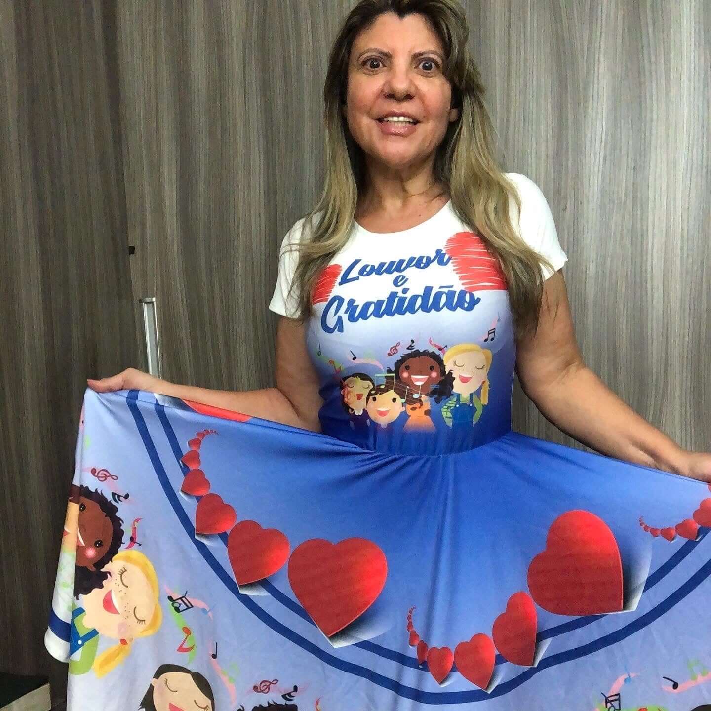 Vestido Uniforme - Louvor e Gratidão - Azul