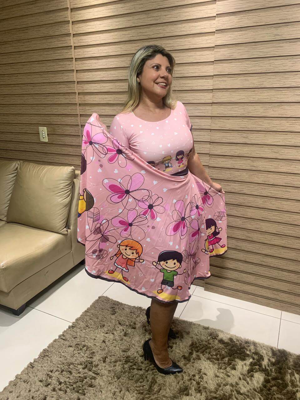 Vestido Uniforme - Morango Com Chocolate - Rosa