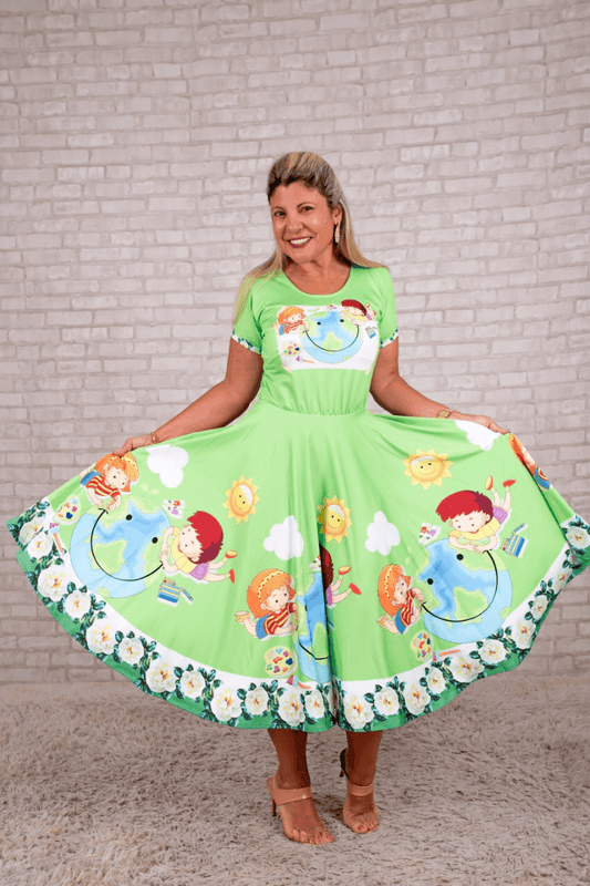 Vestido Uniforme - Mundo Verde - Verde