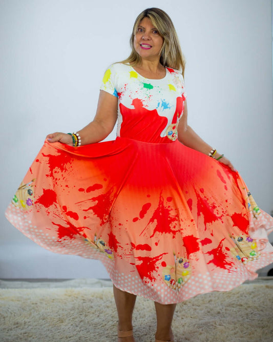 Vestido Uniforme - O Maior Pintor do Mundo - Laranja