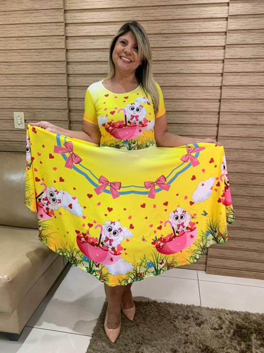 Vestido Uniforme - Ovelhinha - Amarelo