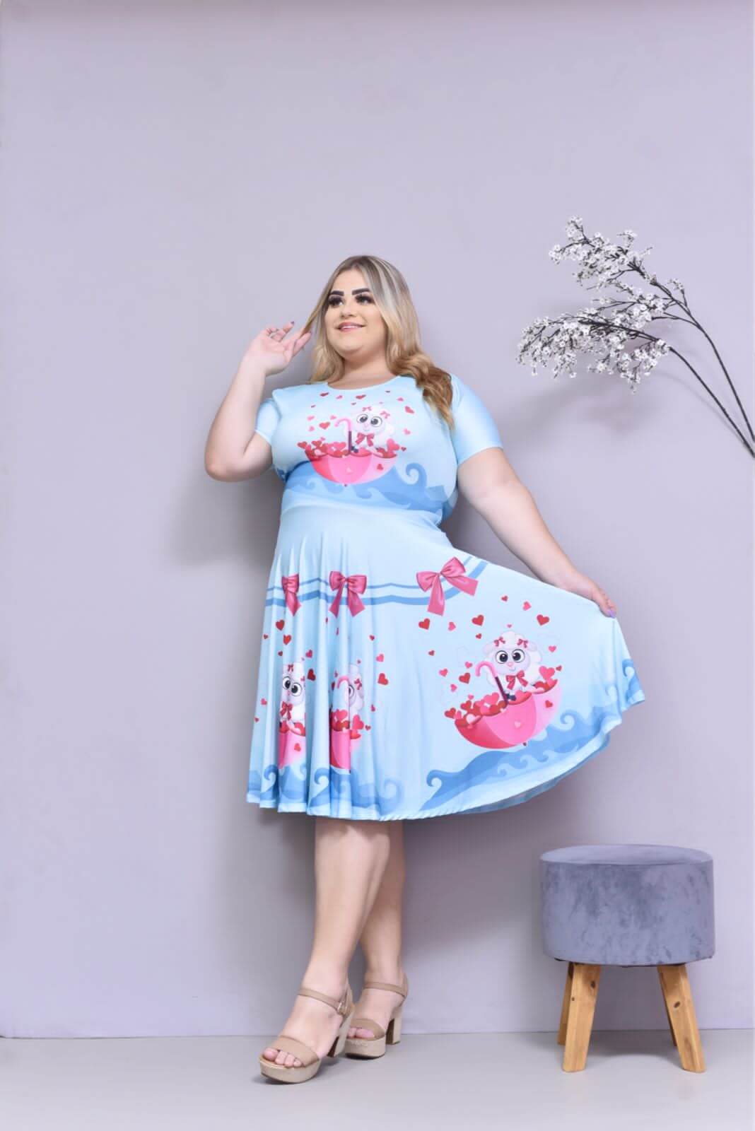 Vestido Uniforme - Ovelhinha - Azul