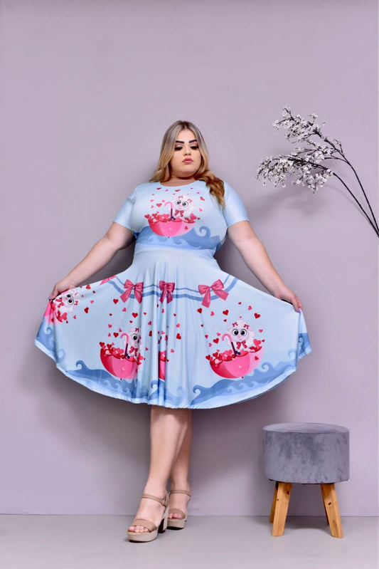 Vestido Uniforme - Ovelhinha - Azul