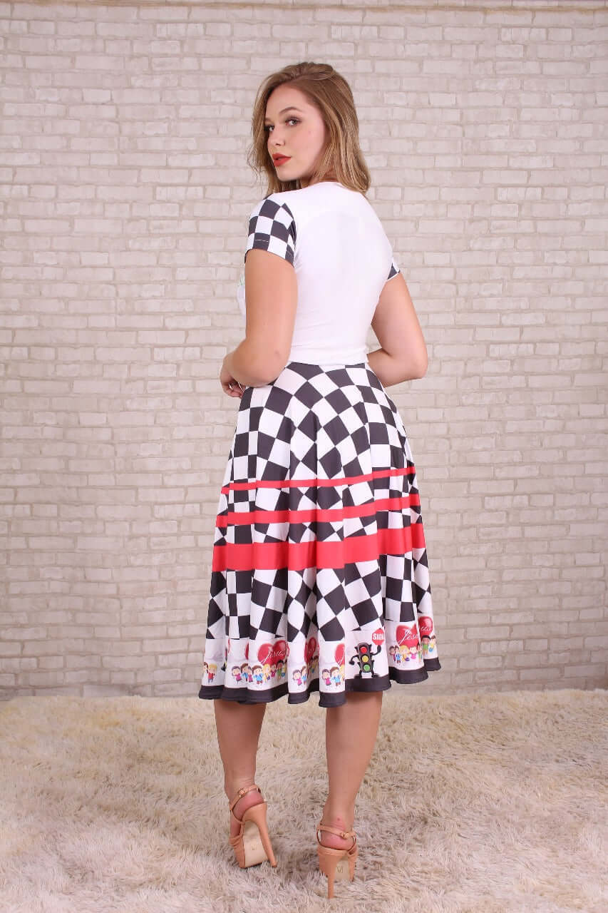 Vestido Uniforme - Pare Pense e Siga Jesus - Branco