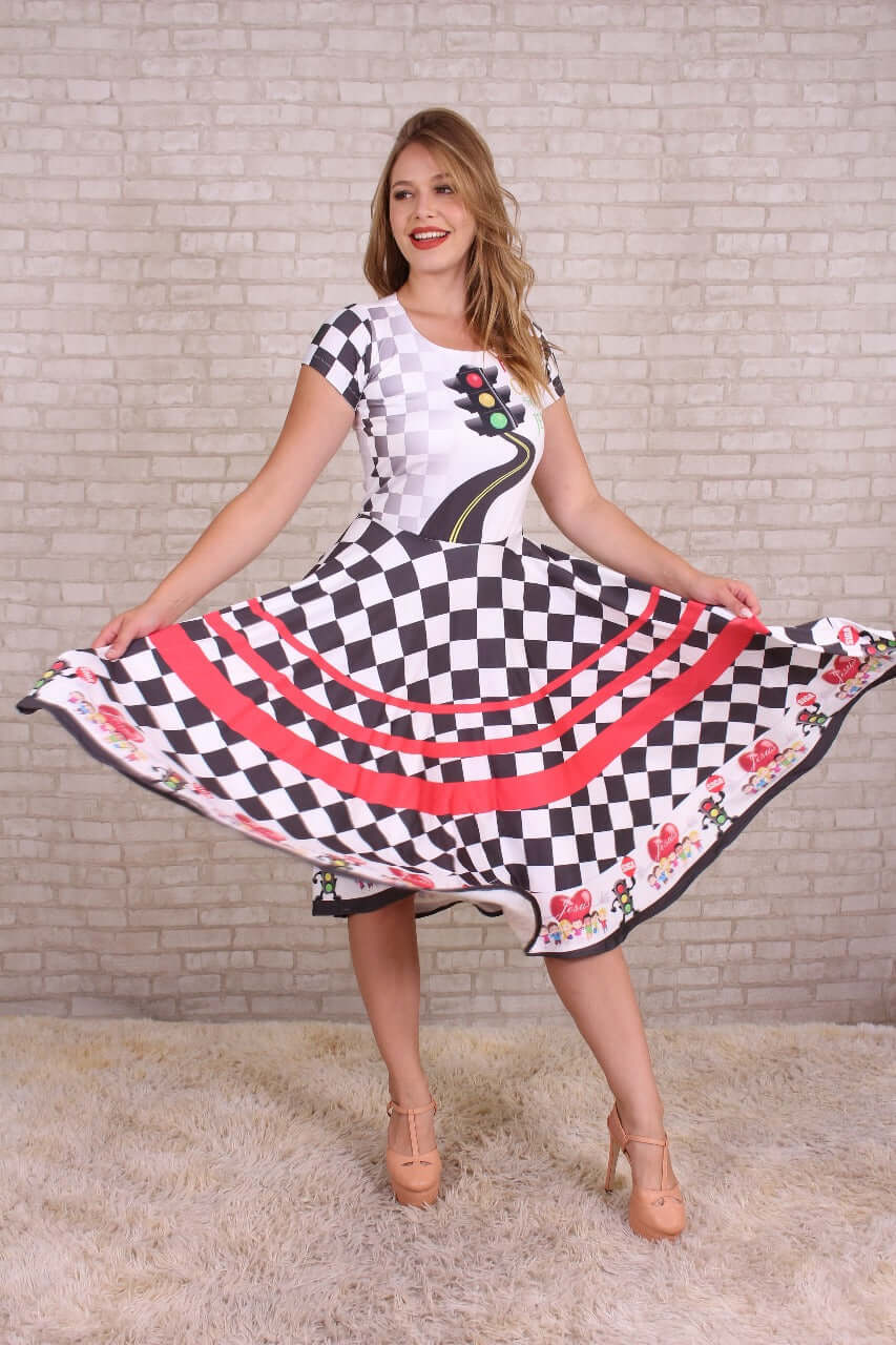 Vestido Uniforme - Pare Pense e Siga Jesus - Branco