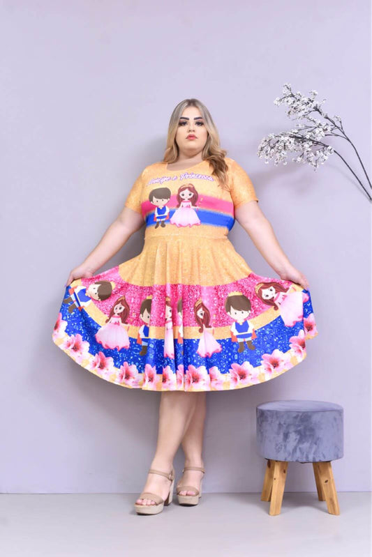 Vestido Uniforme - Príncipes e Princesas - Laranja