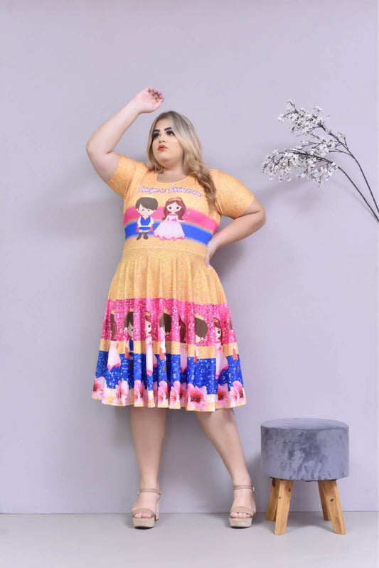 Vestido Uniforme - Príncipes e Princesas - Laranja