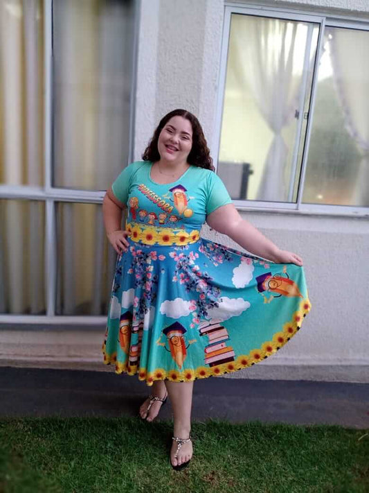 Vestido Uniforme - Professora - Azul