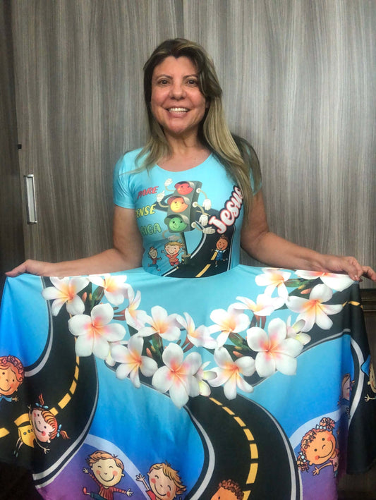 Vestido Uniforme - Siga Jesus - Azul