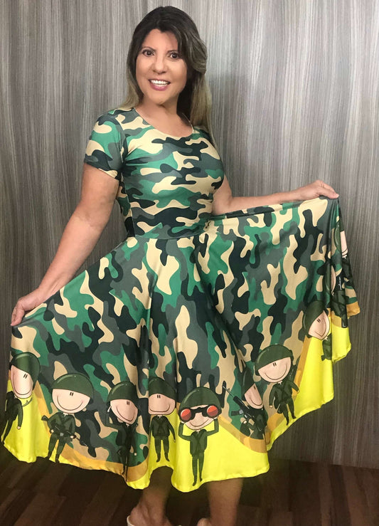 Vestido Uniforme - Soldadinho Não Descansa - Verde