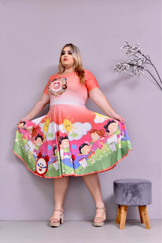 Vestido Uniforme - Tempo de Ser Criança - Laranja