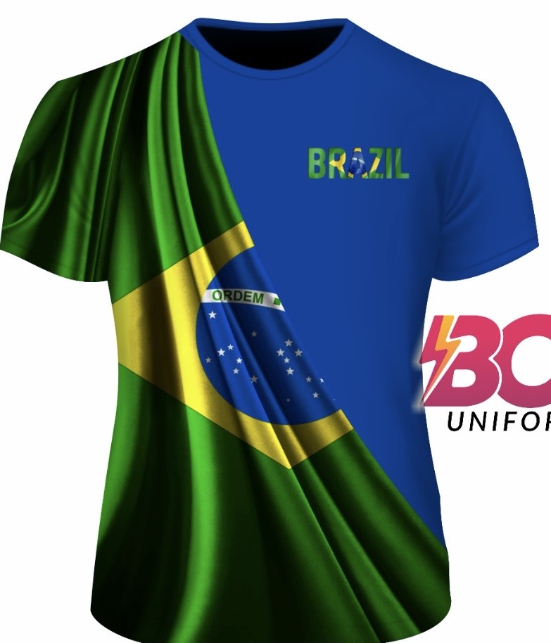 Camiseta Brasil verde e azul