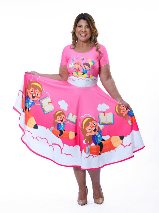 Vestido Educação Infantil Rosa