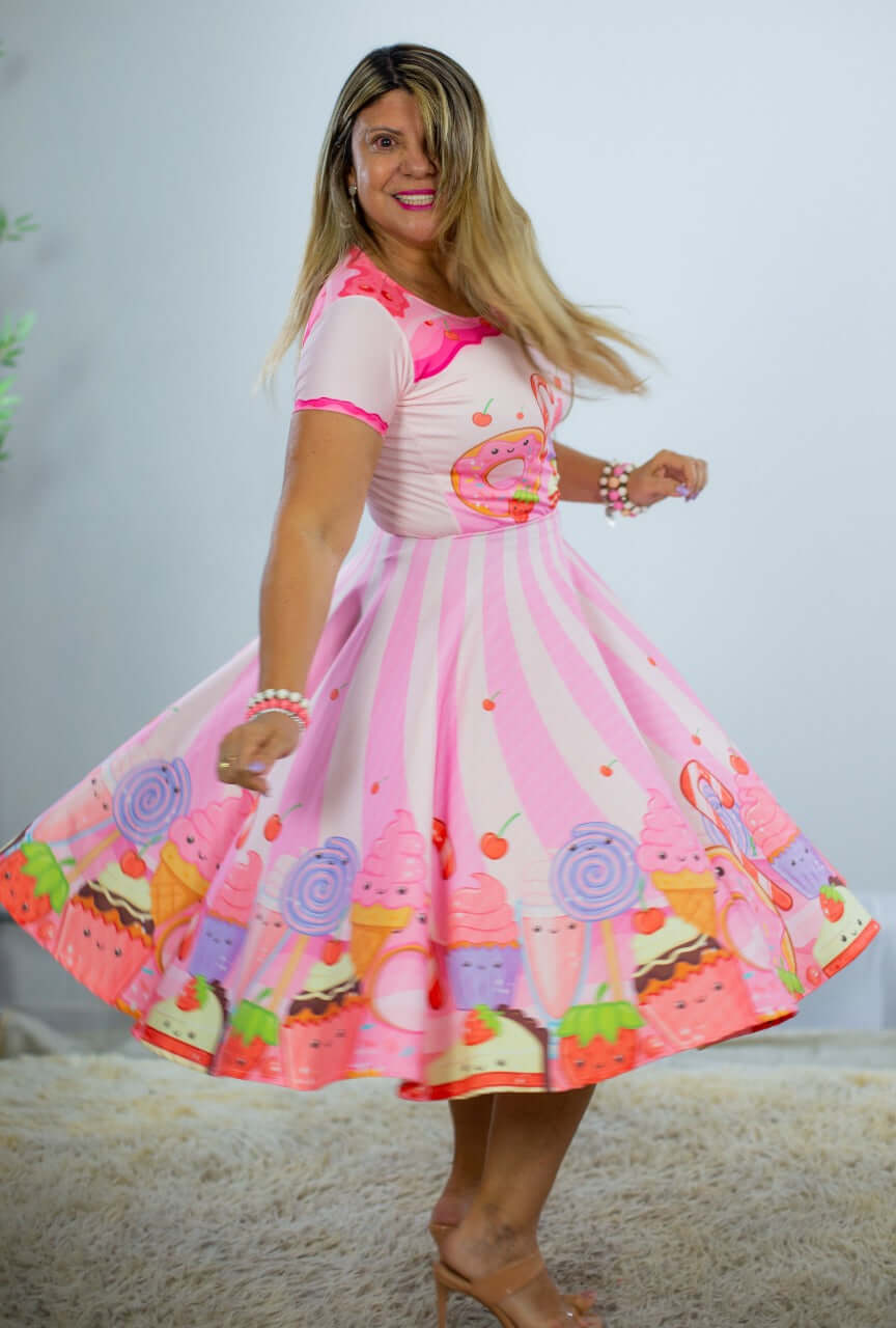 Vestido Uniforme - A Vida Com Jesus é Doce - Rosa — foto 3