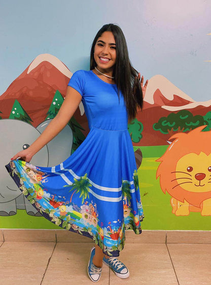 Vestido Uniforme - Arca de Noé - Azul — foto 2