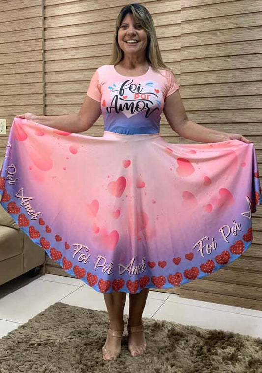 Vestido Uniforme - Foi Por Amor - Rosa