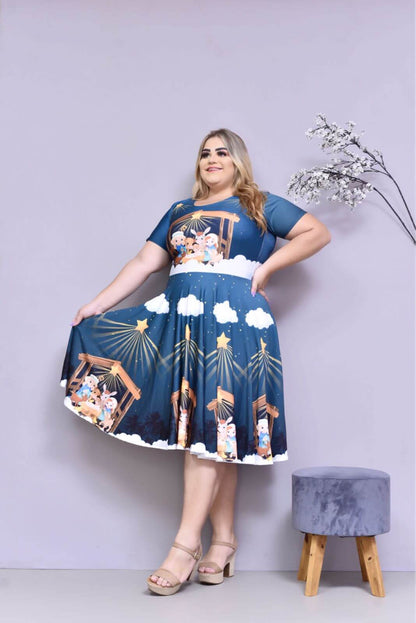 Vestido Uniforme - Jesus Nasceu - Azul — foto 2