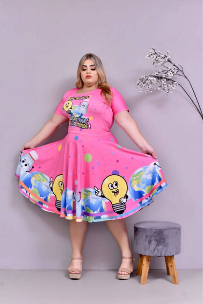 Vestido Uniforme - Luz do Mundo - Rosa — foto 4