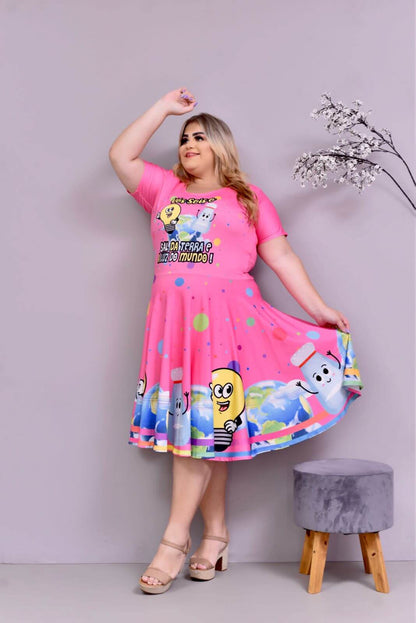 Vestido Uniforme - Luz do Mundo - Rosa — foto 3