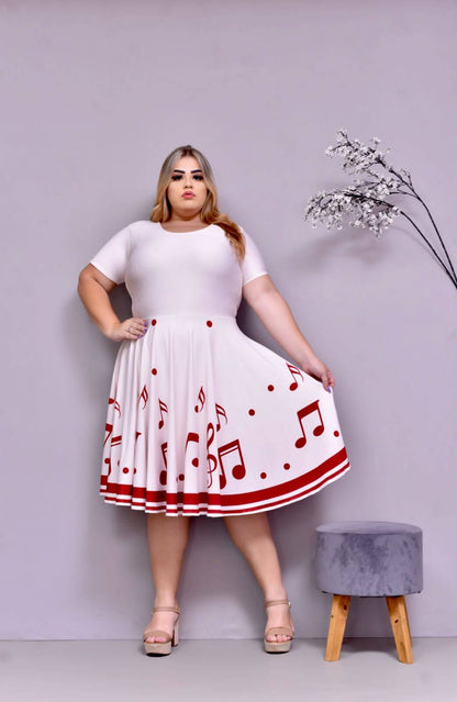 Vestido Uniforme - Notas Musicais - Branco — foto 5