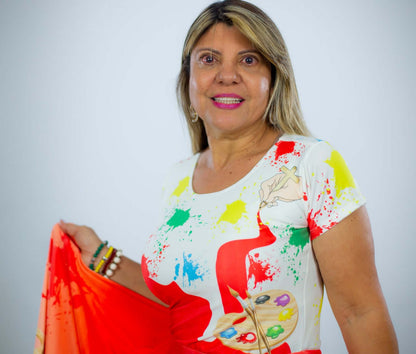 Vestido Uniforme - O Maior Pintor do Mundo - Laranja — foto 2