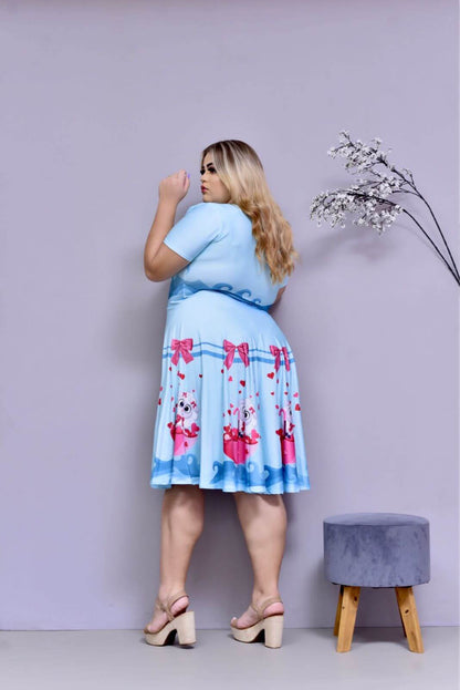Vestido Uniforme - Ovelhinha - Azul — foto 2