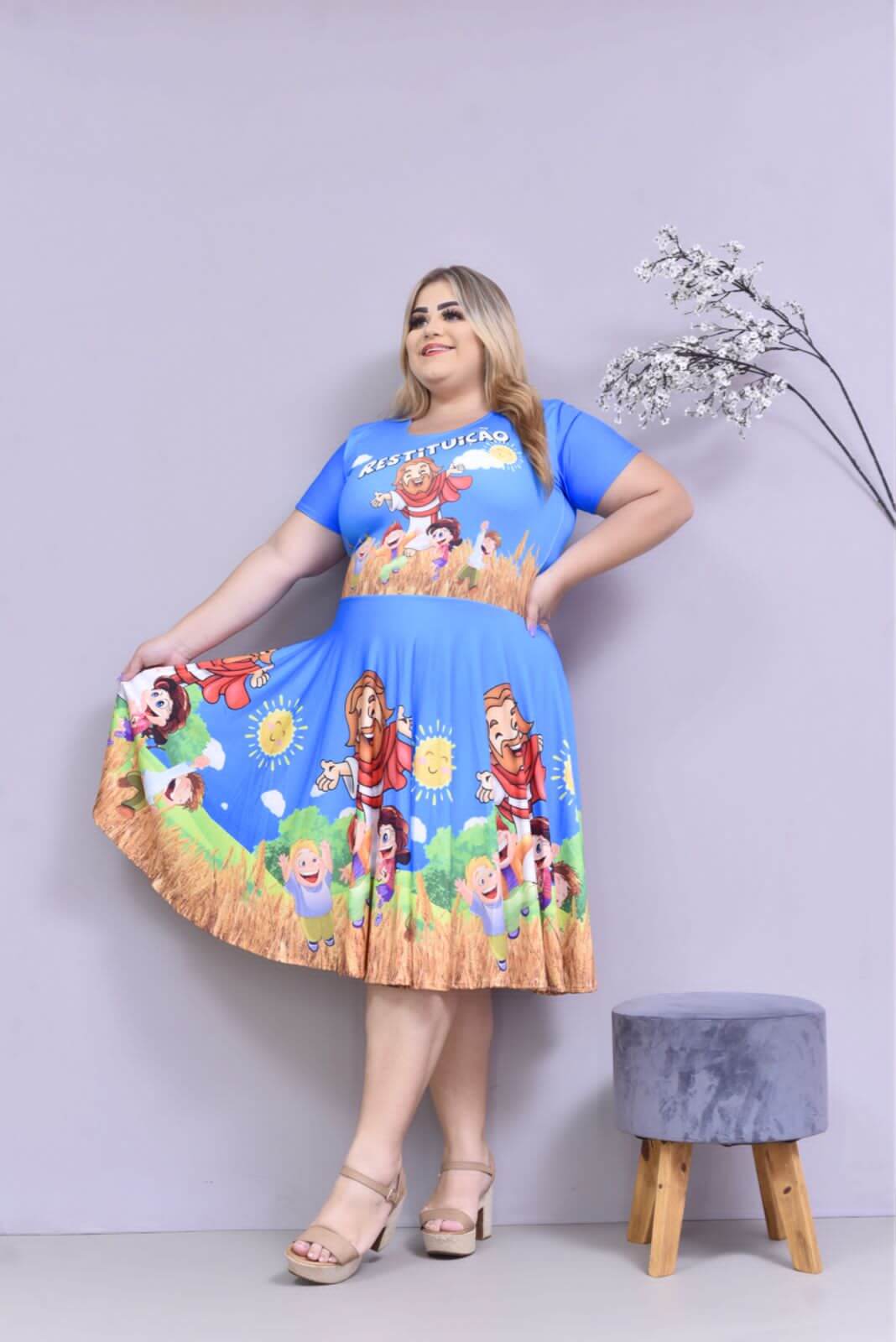 Vestido Uniforme - Restitui - Azul — foto 3