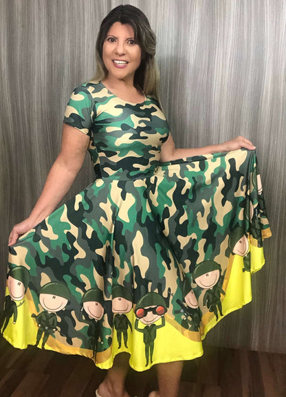 Vestido Uniforme - Soldadinho Não Descansa - Verde — foto 2